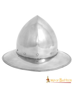Casco medieval Kettle en acero, acabado pulido