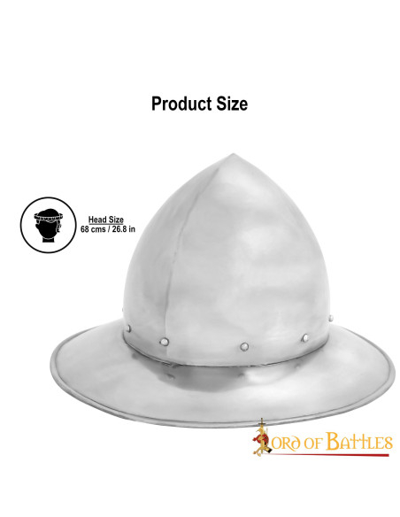 Casco medieval Kettle en acero,...