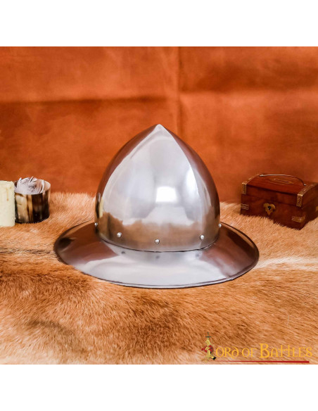 Casco medieval Kettle en acero,...
