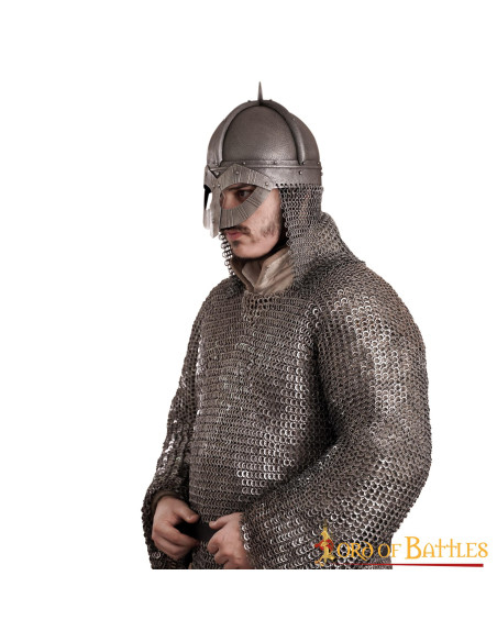 Viking stalen helm met leren voering,...