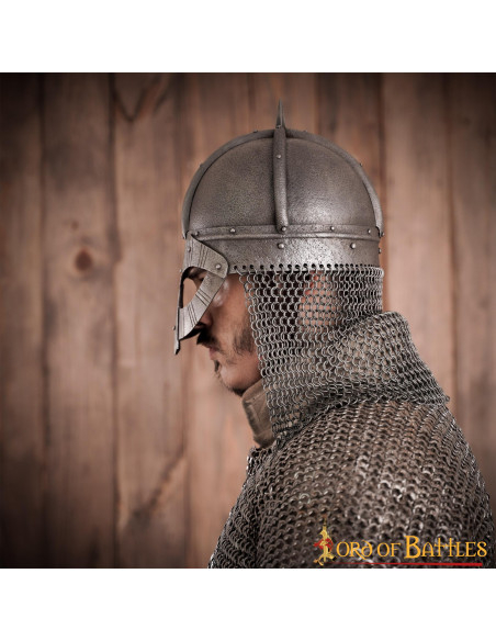 Viking stalen helm met leren voering,...
