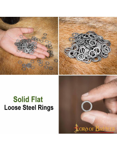 Gepolijst stalen massieve platte ringen, 9 mm 2