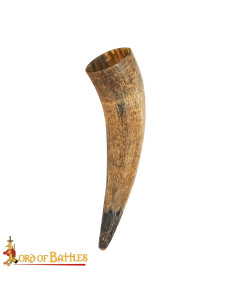 Cuerno medieval de buey para beber fabricado a mano