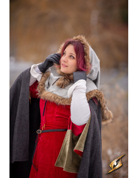 Middeleeuwse Fimbul-kap van wol - Grijs