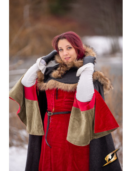 Middeleeuwse Fimbul-kap van wol - Zwart