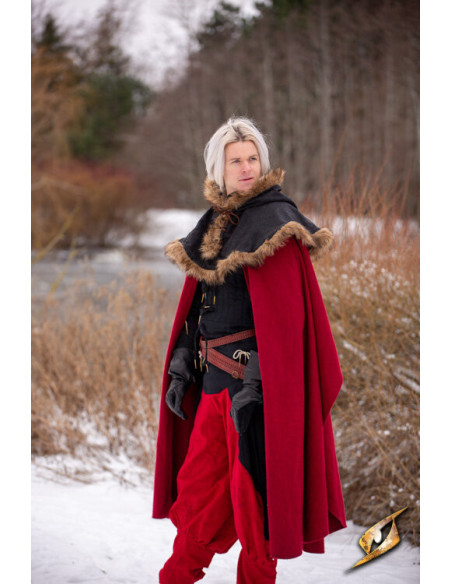 Capucha medieval Fimbul en lana - Negra