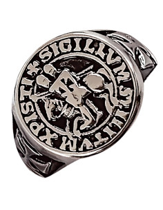 Anillo caballeros templarios en acero