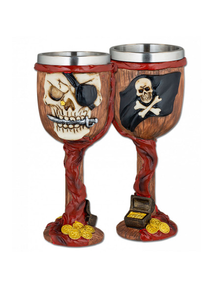 Copa calavera pirata ornamentada... Copa calavera pirata ornamentada...
