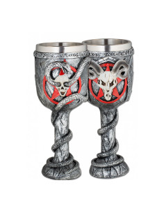 Copa medieval cráneo carnero gótico demoníaco (18,5 cm.)