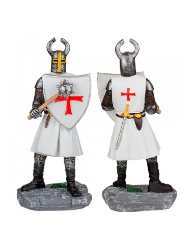 Templarridder miniature med skjold og mace (8 cm.)