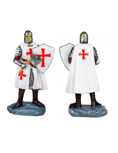 Templer-Ritter-Miniatur mit Schild und Axt (18 cm).