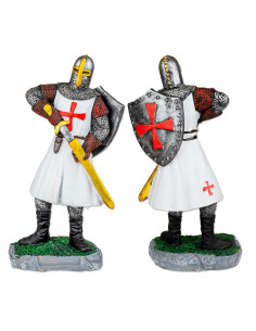 Templer-Ritter-Miniatur mit Schild und Schwert (8 cm).