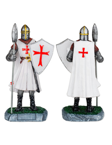 Templer-Ritter-Miniatur mit Schild und Speer (12 cm).