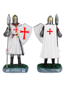 Templer-Ritter-Miniatur mit Schild und Speer (8 cm).
