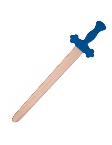 Houten zwaard met blauw handvat voor kinderen (53,50 cm.)