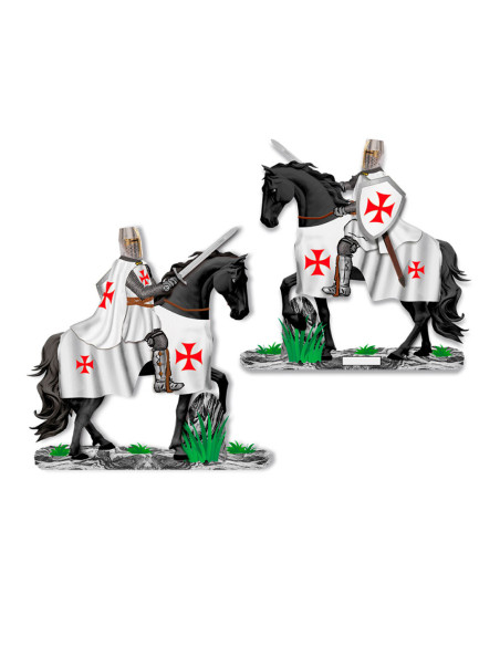 Tempeliersridder te paard met zwaard...