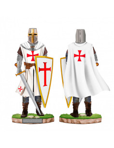 Miniatura caballero templario con casco, escudo y espada...