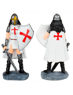 Tempeliersvrouw miniatuur met helm, schild en zwaard (12...