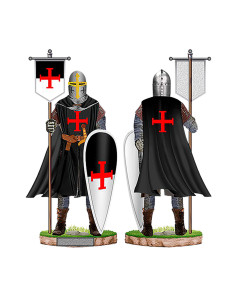 Miniature hospitalsridder med banner og skjold (18 cm.)
