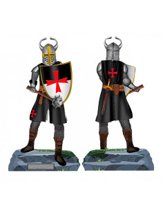 Miniature hospitalsridder med skjold og mace (12 cm.)