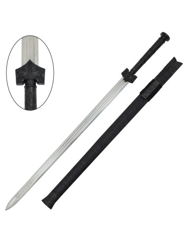 Traditionelt kinesisk sværd fra Han-dynastiet, sort (96,5 cm.)