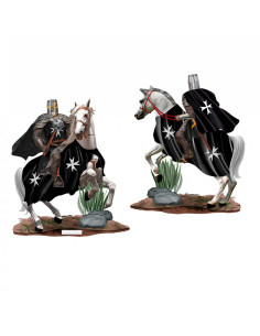 Ritter-Hospitalier zu Pferd mit mittelalterlichem...
