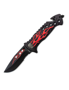 Rød flammende kranieredningskniv (20 cm.)