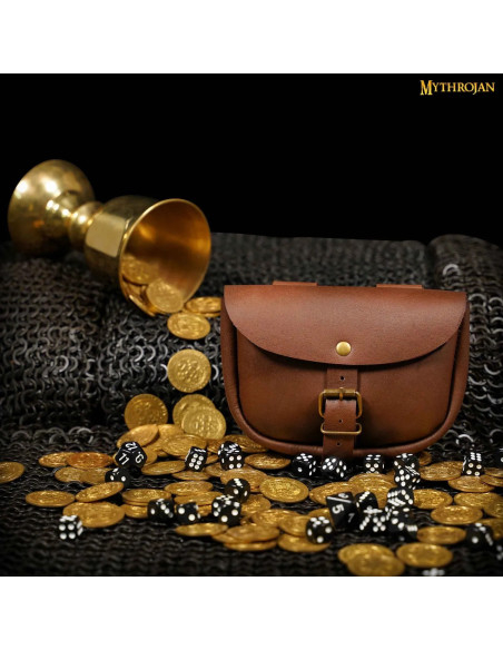Bolso medieval sencillo cuero marrón Bolso medieval sencillo cuero marrón
