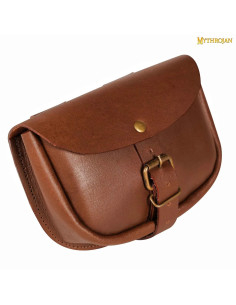 Schlichte mittelalterliche Tasche aus braunem Leder