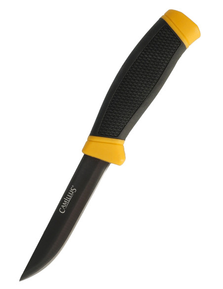 Cuchillo Outdoor Camillus modelo CRAFTSMAN con funda, color negro