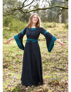 Bliaut Konstanze Middelalderkjole, mørkeblå
