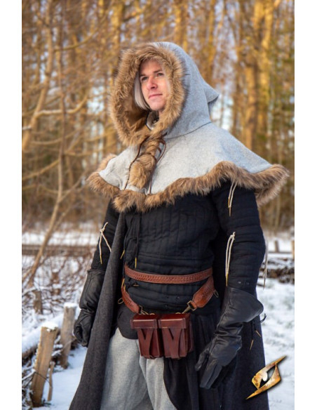 Middeleeuwse bruine stevige leren...