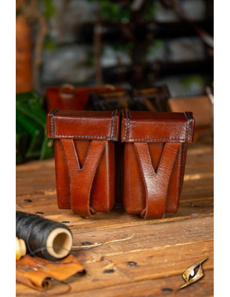 Mittelalterliche braune Gürteltasche...