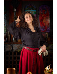 Camisa medieval modelo Crinkle, color negro 2