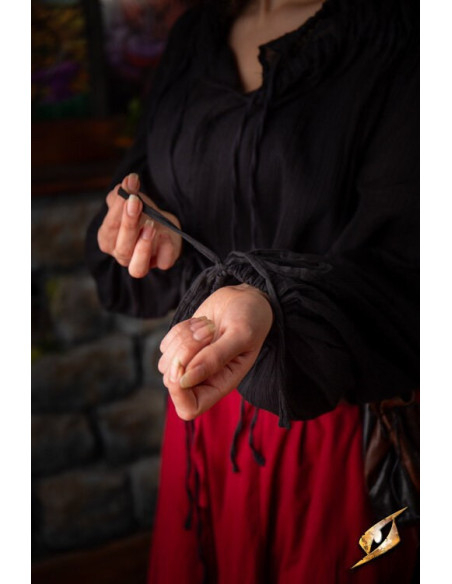 Crinkle middelalderskjorte, sort