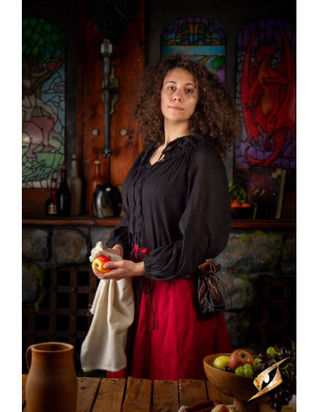 Crinkle middelalderskjorte, sort