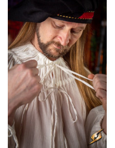 Camisa medieval modelo Crinkle, color blanco 2
