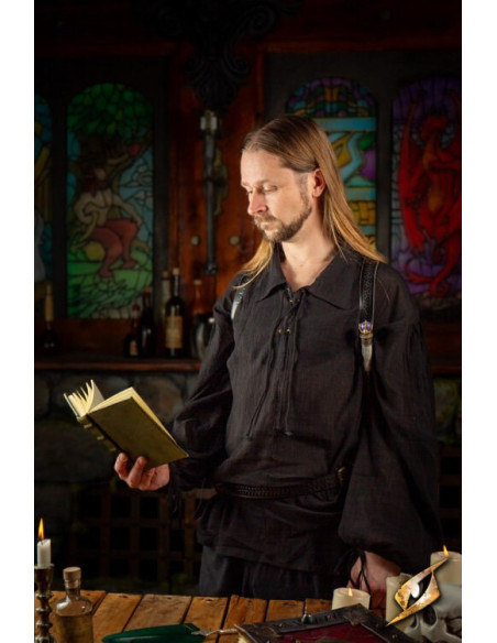 Crinkle-Fecht-T-Shirt, schwarz