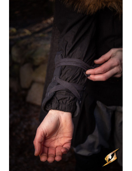 Brazaletes medievales acolchados, negro