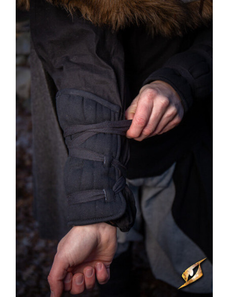 Middelalderlige polstrede armbånd, sorte