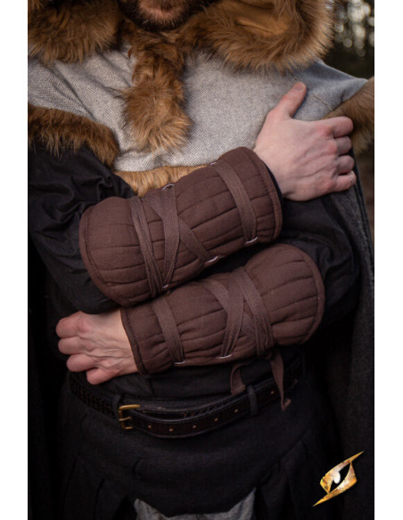Middelalderlige polstrede armbånd, brune