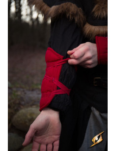 Mittelalterliche gepolsterte Armbänder, rot 2
