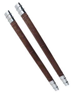 Schwertscheide mit braunem Kunstlederbezug (83,5 cm).