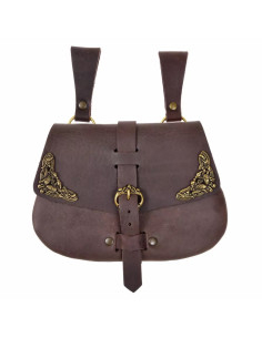 Bolsa Medieval Irlandesa en piel (20 x 20 cm.)