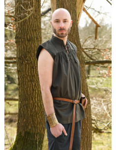Camisa medieval sin mangas modelo Konstantin, verde oliva 2