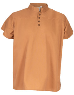 Kurzarm-Mittelalterhemd Modell Bartold, sandbraun 2