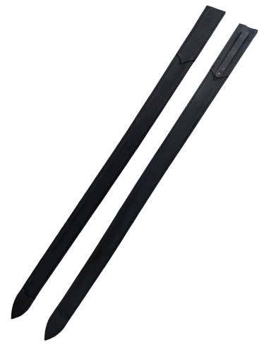 Middeleeuwse zwart lederen schede voor zwaarden eenvoudig model (88,5 cm)
