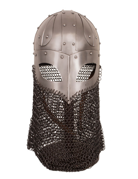 Casco vikingo Spangen con cota de... Casco vikingo Spangen con cota de...