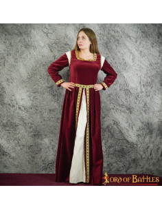 Vestido medieval largo para mujer, modelo Reina