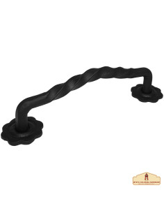Middeleeuwse ijzeren deurklink gevlochten model (31,7 cm)